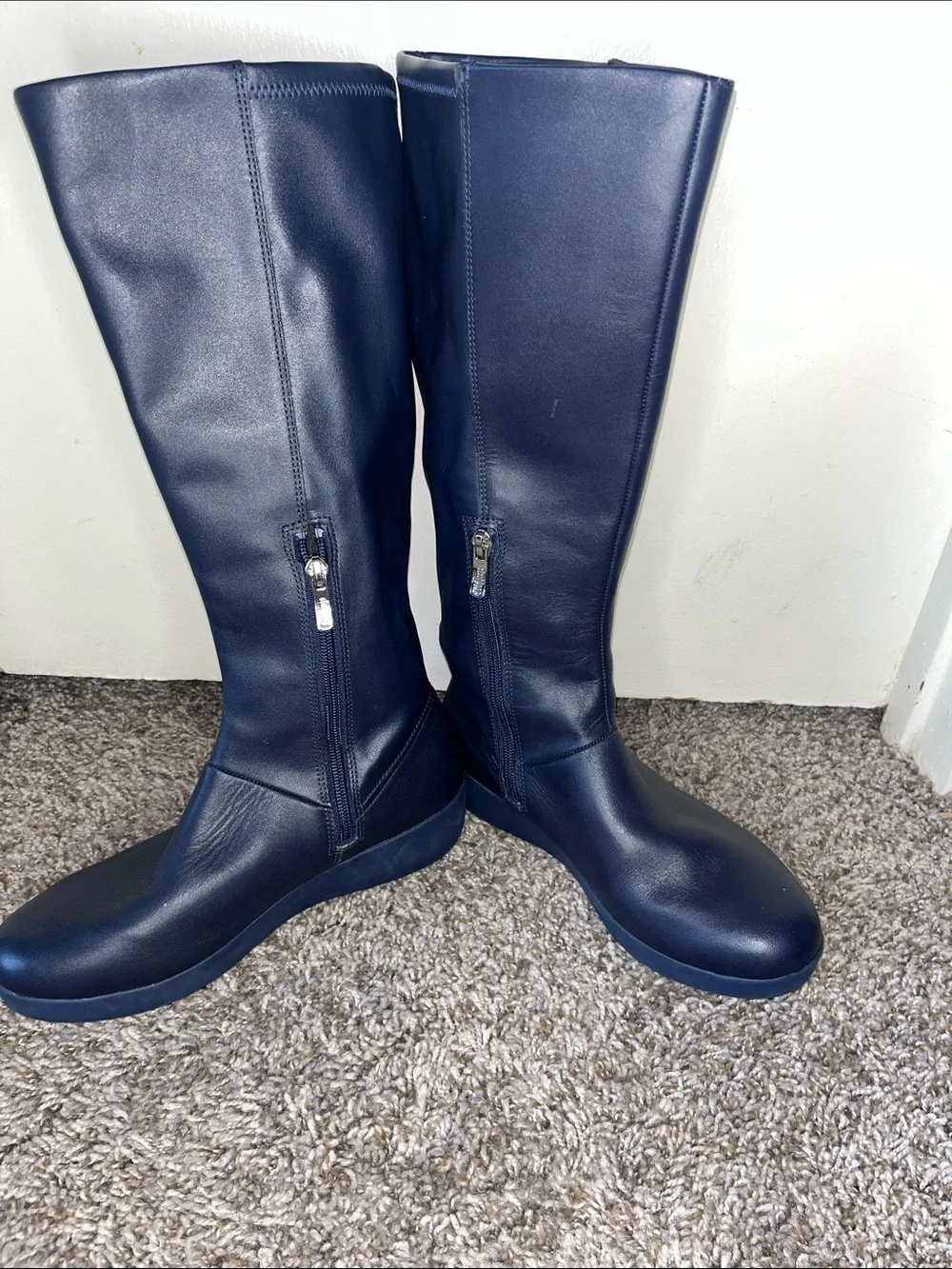 Fitflop Woman Navy-Knee High Leather Boots